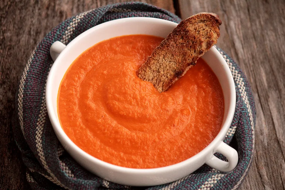 Receita de sopa de tomates assados