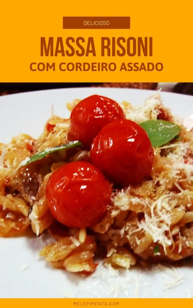 risoni com cordeiro e tomates ao forno