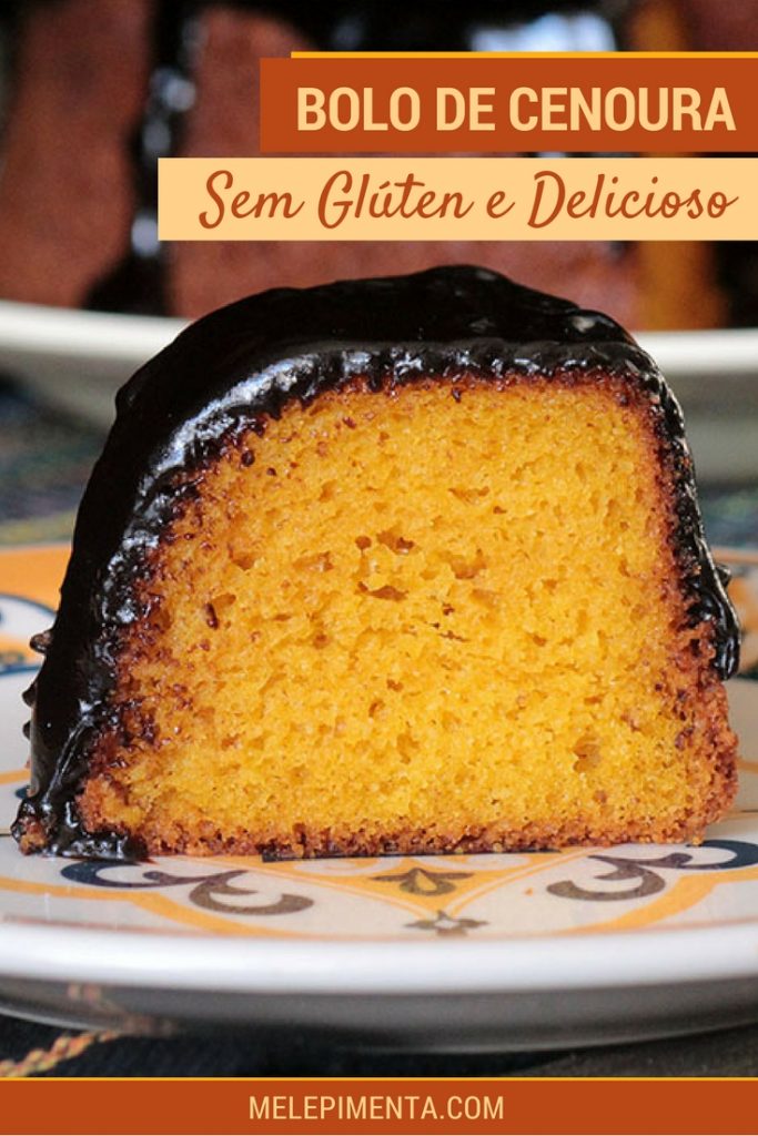 Bolo de cenoura sem glúten - Um bolo feito com farinha de arroz e polvilho simplesmente incrível. Prepare essa receita sem glúten e faça na sua casa. Receita fácil e deliciosa.