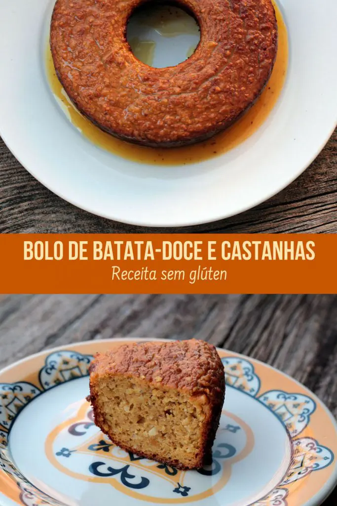 Receita de bolo de batata-doce e castanhas - Receita sem glúten | Confira como fazer esse bolo saudável e simplesmente delicioso. A massa leva batata-doce, castanhas, farinha de arroz e depois de pronto ele é coberto por uma calda de laranja. Veja a receita e faça esse bolo de batata-doce na sua casa.