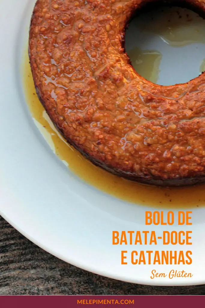 Receita de bolo de batata-doce e castanhas - Receita sem glúten | Confira como fazer esse bolo saudável e simplesmente delicioso. A massa leva batata-doce, castanhas, farinha de arroz e depois de pronto ele é coberto por uma calda de laranja. Veja a receita e faça esse bolo de batata-doce na sua casa.