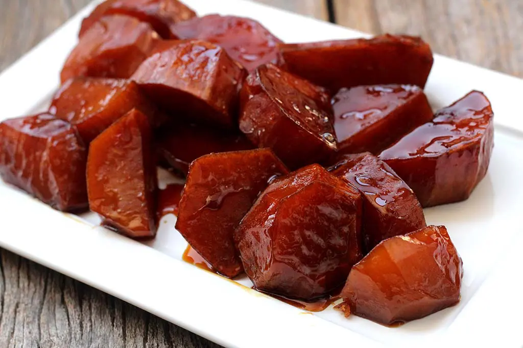 Receita de batata-doce caramelada