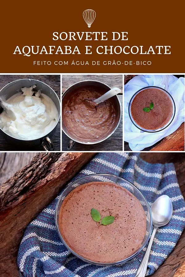 Você sabe que é aquafaba? Aquafaba é o líquido do cozimento de algumas leguminosas, sendo que o grão-de-bico é que tem o melhore resultado. Esse líquido é rico em proteínas e amido e depois de frio fica com uma textura levemente gelatinosa e quanto batida na batedeira, consegue se obter um resultado igual ao das claras em neve. E hoje nós vamos preparar um sorvete de chocolate com aquafaba.