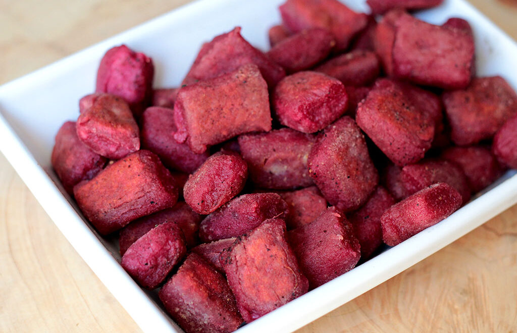 Nhoque de beterraba com batata-doce