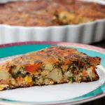 Torta salgada com vegetais e bacon