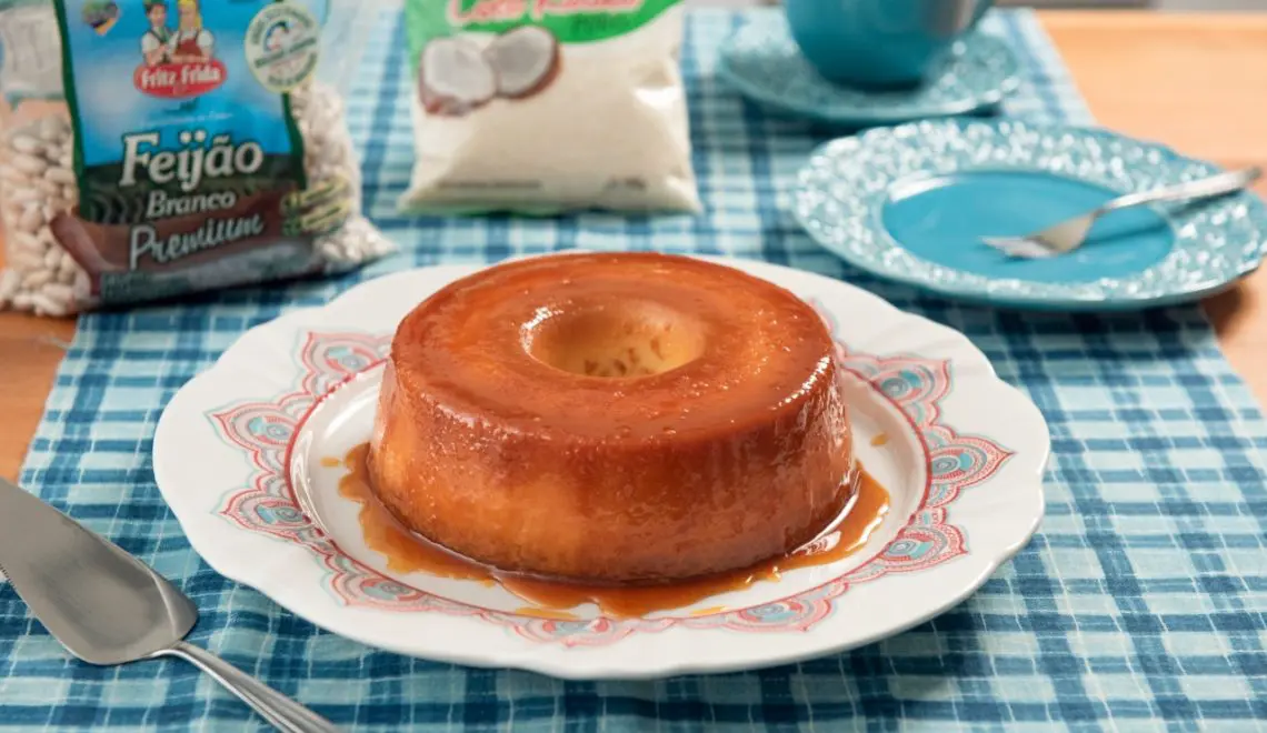 Pudim de feijão branco com coco – Receita em vídeo
