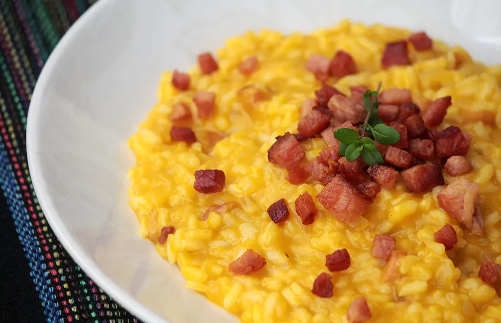 Risoto de Abóbora com Bacon Delicioso