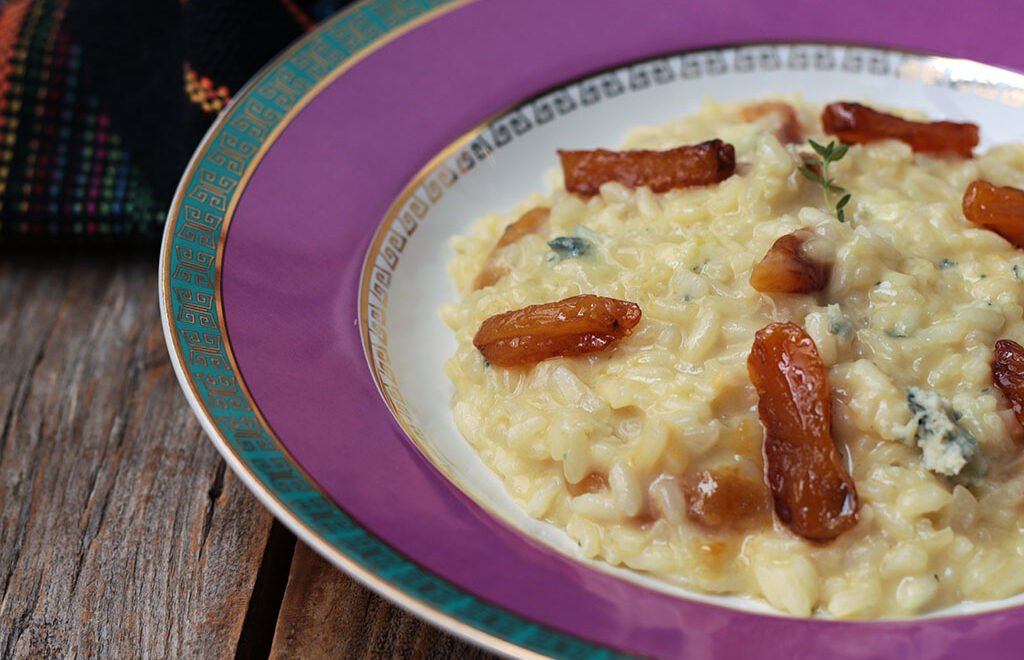 Risoto de damasco e gorgonzola – Fácil e delicioso