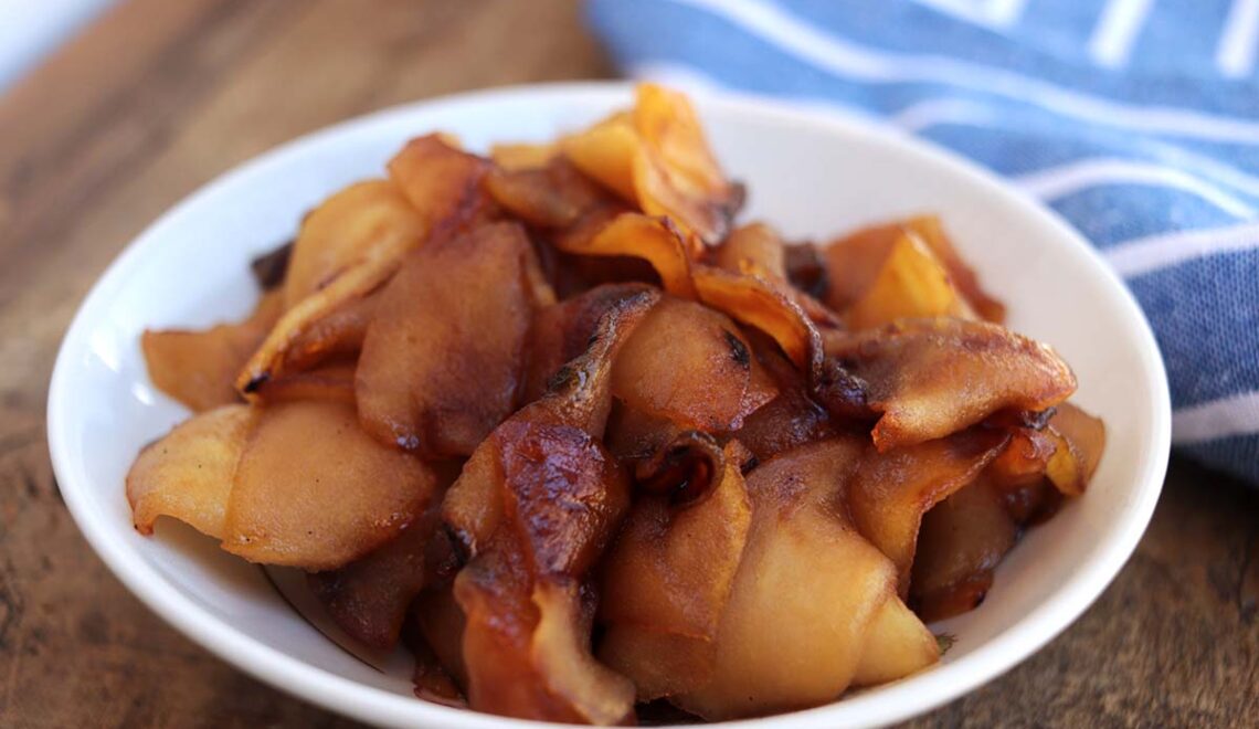 Maçãs caramelizadas com toque de mel