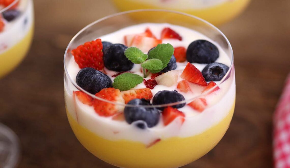 Creme de manga com iogurte e leite de coco – Saudável