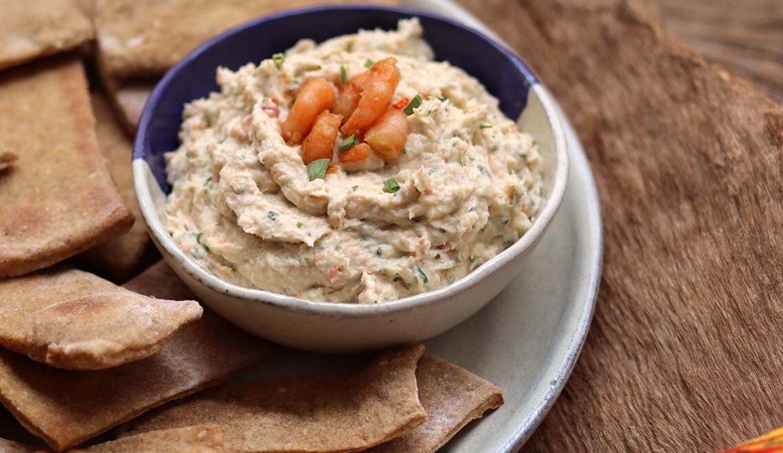 Patê de camarão com cream cheese e ervas