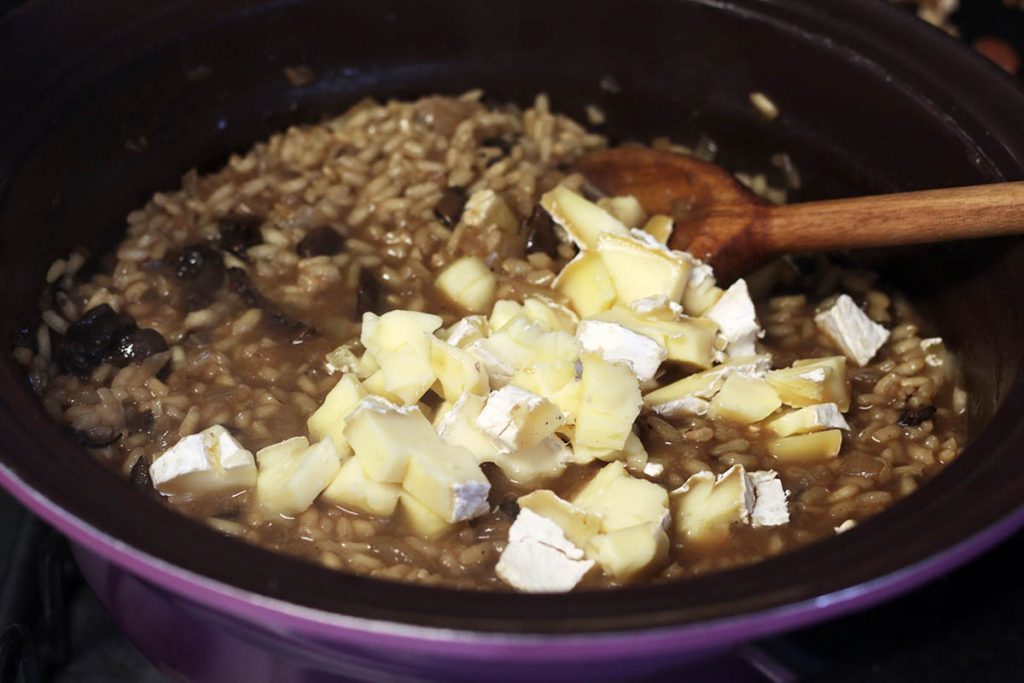 Risoto de funghi com queijo brie e nozes Mel e Pimenta
