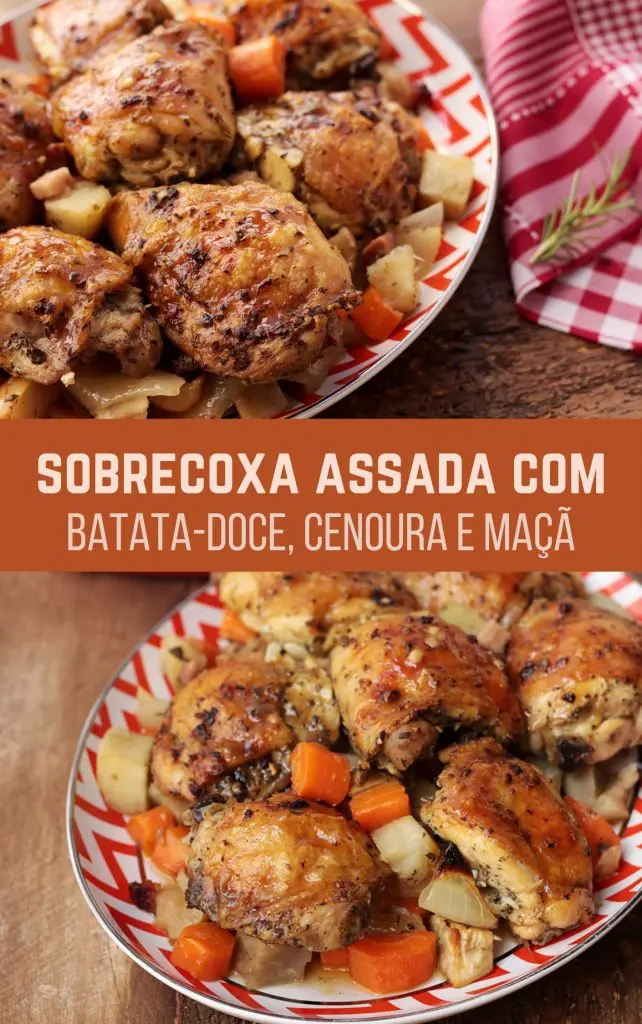 Sobrecoxa batata doce cenoura maca