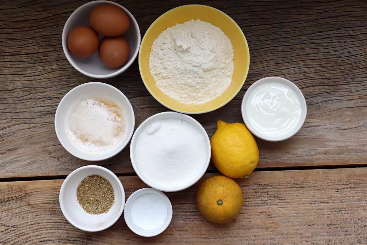 ingredientes para fazer o bolo de limão